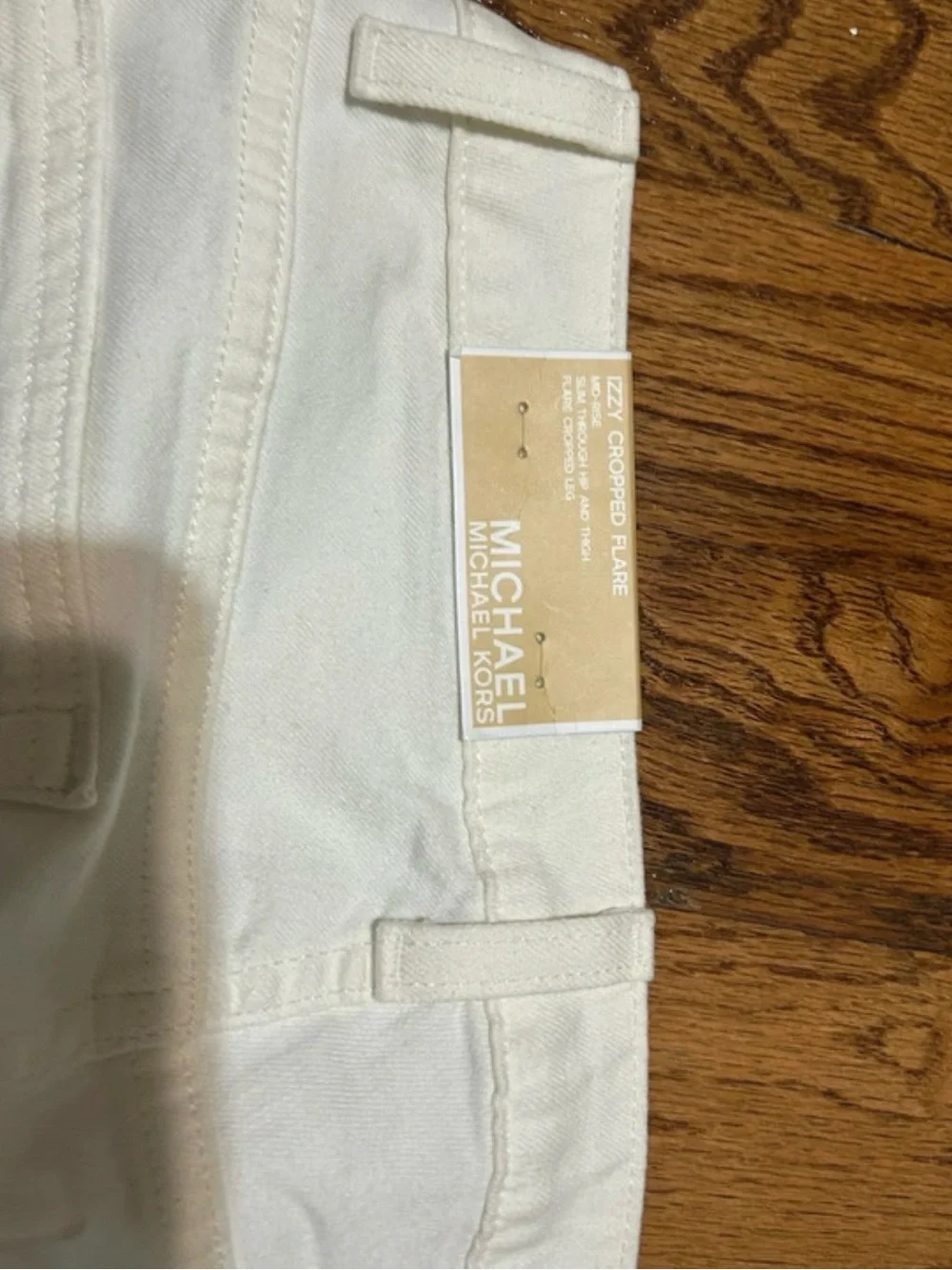 Michael Kors Izzy Cropped Flare White Jeans Women’s Size 6 NWT